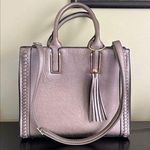 Dasein Handbag Vegan Leather Tassel Shoulder Bag Work Tote with Long Strap Silver Photo 0