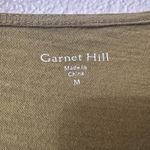 Garnet Hill  Embroidered‎ Boatneck Knit Dress Size Medium Olive Green 3/4 Sleeve Photo 4