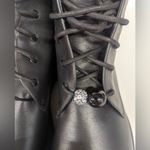 NEW Dear Frances black combat boot Sz 42 US 12 beaded vegan park shoes lace up Photo 6