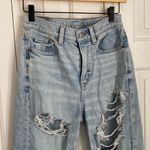 American Eagle  Highest Rise Baggy‎ Straight Jeans Light Wash Distressed Photo 1