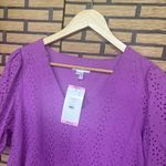 Draper James  Purple Eyelet Blouse Size Small Photo 2