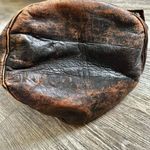 Vintage Moroccan brown and black leather bucket bag Photo 6