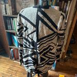 Lucky Brand black & gray abstract artsy southwest drape sweater Photo 1