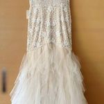 COLORS Ivory Gown Mermaid Mesh Embellished Sleeveless Evening Wedding Dress 14 Photo 11