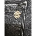 Black Orchid  Cindy Slant Fray Skinny Jeans Size 28 Black Cheetah Print Stripe Photo 5