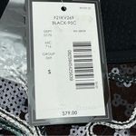 Investments  Black Sequin Top‎ Short Sleeve Squiggle Size Small NEW *FACTORY FLAW Photo 4