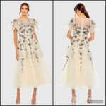 Mac Duggal  20510 Flutter Sleeve High Neck Embellished Floral Dress Photo 1