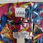 TRIBES Medium M Silk Top Button Up Shirt Pink Floral Sleeveless Collared 90s Photo 9