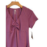 ZeroXposur Ruched Dress Women's Small V Neck Purple Short Sleeve Swim Cover NEW Photo 2