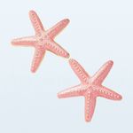 Faux Gold and Pink Starfish and Snail Shell metallic Earrings Set x 3 Photo 5