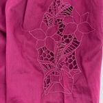 White House | Black Market WHBM Midnight Orchid Floral Cutout Embroidered Blouse sz small EUC Photo 8