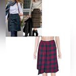 FLORENCE WALSH Vintage Pleated Plaid Wool Kilt Size 14 Red Photo 2