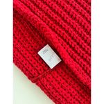 J.Jill Red Knit Infinity Scarf Ribbed Chenille-True Red Crochet Loop Scarf Photo 4
