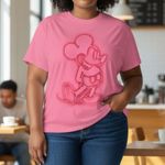 Disney  Store Pink Mickey Mouse Tee Shirt Short Sleeve glitter Photo 0