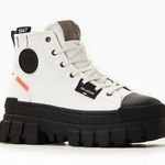 Palladium  White Revolt High Top Textile Tractor Platform Sneakers Size 7.5 Photo 0
