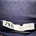 ZARA Turtleneck Ribbed Sweater Slim Fit Pullover Long Sleeve Blue Size S Photo 4