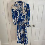 ZARA  Blue and White Patterned Long Sleeve Dress Photo 3