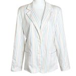 Sag Harbor Blazer Womens Size 14 Pastel Easter Rainbow Stripe Office Work Career Photo 2