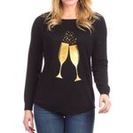 NWT Duffield Lane Cheers Champage Glass Sweater Size XS Photo 2