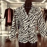Studio Works  Black and White Animal Print Blazer Photo 2
