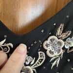 R & M Richards  Dress 12 Black Embroidered Beaded Asymmetric Whimsygoth Gatsby Photo 6