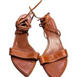 Rare Yves Saint Laurent Camel Leather Open Toe Wedge Sandals Strappy Women 41 Brown Size 10 Photo 1