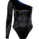 YITTY  by Lizzo Plusshy Asymmetrical Bodysuit Iconic Black Crushed Velvet Size XL Photo 0