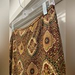 Loft VTG Ann Taylor Brown Medallion Print Mid-Length Skirt With Ruffle Hem - 8 Photo 4