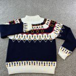 Vintage JC Penney Acrylic Fair Isle Mock Neck Sweater Womens Size M 80's Retro Blue Size M Photo 6