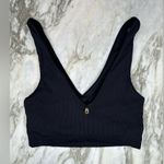 Spiritual Gangster Womens V-Neck Plunge Ribbed Black Sports Yoga Bra Size XS Photo 2