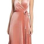 Ali & Jay NWT  Velvet Wrap Midi Dress Pink Photo 3
