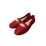 Anne Klein NEW  IFlex Alkolin Red Driving Loafers Shoes Silver Logo Medallion 8.5 Photo 1