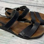 Naot Women's Kayla Wedge Sandal Black Leather Comfort Shoes 11 Photo 4