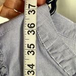 Gibson  Ruffle-Sleeve Dress Size Large Blue Stretch Cotton Photo 6