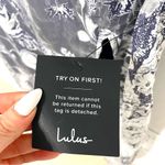 NWT Lulus • classical charisma navy blue & white floral bustier maxi dress sz L Size L Photo 10