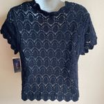 Style & Co Black Crochet Cropped Cardigan  L NWT Photo 2