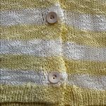 Adora Yellow & White Striped Button Front Slub Yarn Knit Top NWT Size M Photo 8