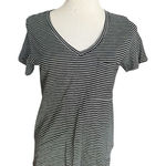 Buckle Womens Double Zero Spicy Small Striped V Neck Pocket Tee Shirt - Sz S Photo 0