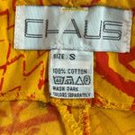 Vintage Cosby high waisted, pleated, wide leg abstract pattern cuffed shorts SM Orange Photo 5