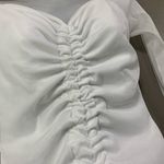 Pretty Little Thing White Mesh Ruched Body Dress Photo 3