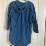 Dr. Flax Womens Blouse S/M Linen Blue Pockets Hooded Lagenlook Size M Photo 6
