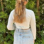 ZARA Baby blue floral wrap top sz s Photo 2