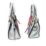 Tahari  NWT Mini Leather Sachel Bag Purse Crossbody white w floral front Photo 4