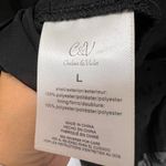 Chelsea and Violet Sheer Peplum Long Sleeve Blouse Large Polka Dot Texture Black Photo 6