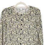 Diane Von Furstenberg  Silk Blend Floral Cardigan Sweater Black Yellow Medium Photo 2
