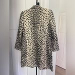 Emerson Fry Wingtip Leopard Linen Jacket Long Coat Black Size 2 Photo 3