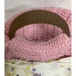 Crocheted Purse Cottage Coquette Pink Barbie Bella Handmade Cloth Floral Liner Photo 6