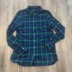 Gap  Boyfriend Shirt Women Button up Flannel in Blue & Green Tartan Plaid Size M Photo 0