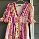 SheIn Tie Dye Plung Neck Puff Sleeve Maxi Dress Photo 0