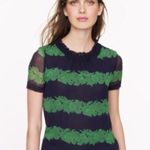 J.Crew 100% SILK CHIFFON | Beanstalk Vine | Navy and Green Matching Set from | 6 Photo 2